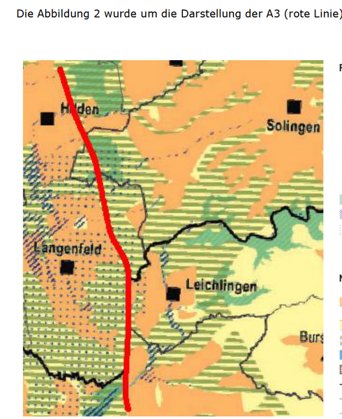 Rote Linie A3-Ausbau - Autobahn GmbH laboriert weiter an der klimapolitischen Luftnummer - auf dem Bild ist die A3 als Rote Linie dargestellt - das ist das Symbol für den Unsinn des Projektes