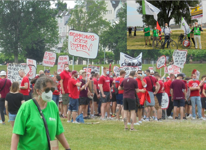 BUND auf der Demo gegen Reuls Versammlungsgesetz - da war alles noch friedlich -oder alles nur Tarnung?